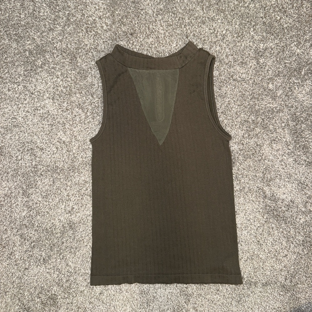 Sheer Green V-neck Tank